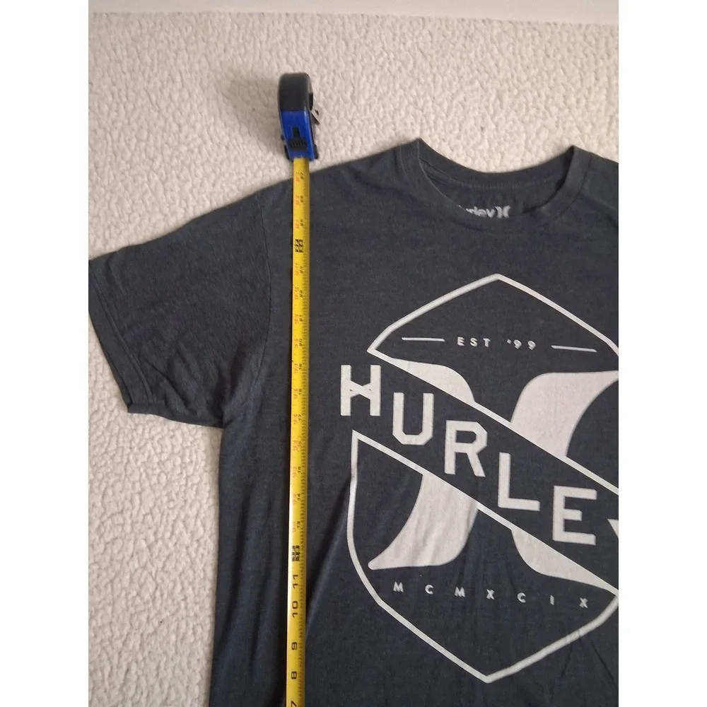 Hurley Mens Premium Fit Graphic T-Shirt Charcoal Grey Large Logo Est 99 Tee L